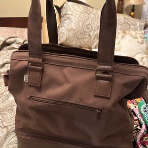 BEIS Mini-Weekender Brown Carry-On Travel Bag